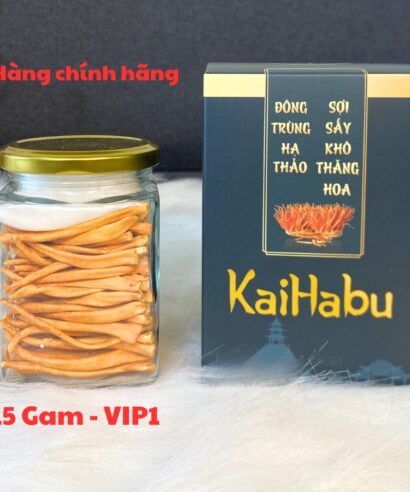 Lọ 15 gam sợi VIP1 – Đông trùng hạ thảo sợi sấy khô thăng hoa, Chính hãng Kaihabu, tốt cho đề kháng