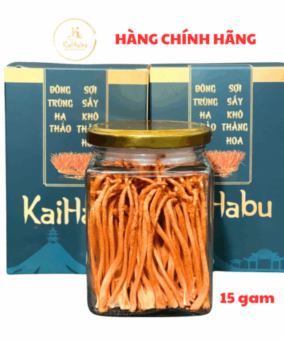 Lọ 15 gam sợi VIP1 – Đông trùng hạ thảo sợi sấy khô thăng hoa, Chính hãng Kaihabu, tốt cho đề kháng