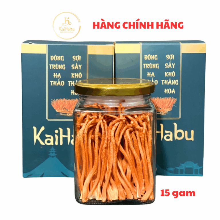 Lọ 15 gam sợi VIP1 – Đông trùng hạ thảo sợi sấy khô thăng hoa, Chính hãng Kaihabu, tốt cho đề kháng