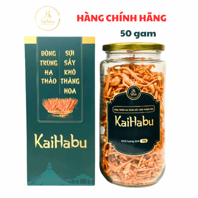 Lọ 50 gam sợi gãy – Đông trùng hạ thảo sợi gãy sấy khô thăng hoa, Chính hãng Kaihabu