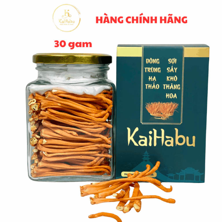 Lọ 30 gam sợi VIP1 - Đông trùng hạ thảo sợi sấy khô thăng hoa, Chính hãng Kaihabu, tốt cho đề kháng
