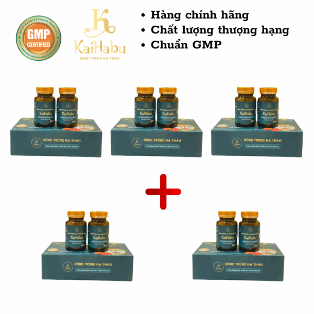 Combo 5 hộp Viên uống Đông Trùng Hạ Thảo Linh Chi KaiHabu – Giải pháp tăng cường đề kháng tự nhiên, bồi bổ sức khỏe toàn diện